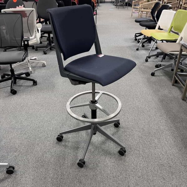 haworth very office stool, blue and black