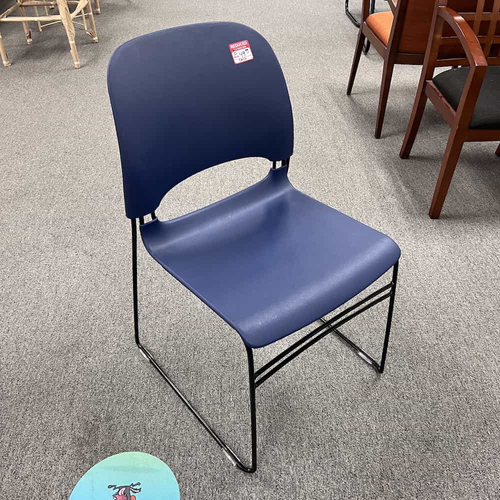 blue limerick stacking chair, herman miller