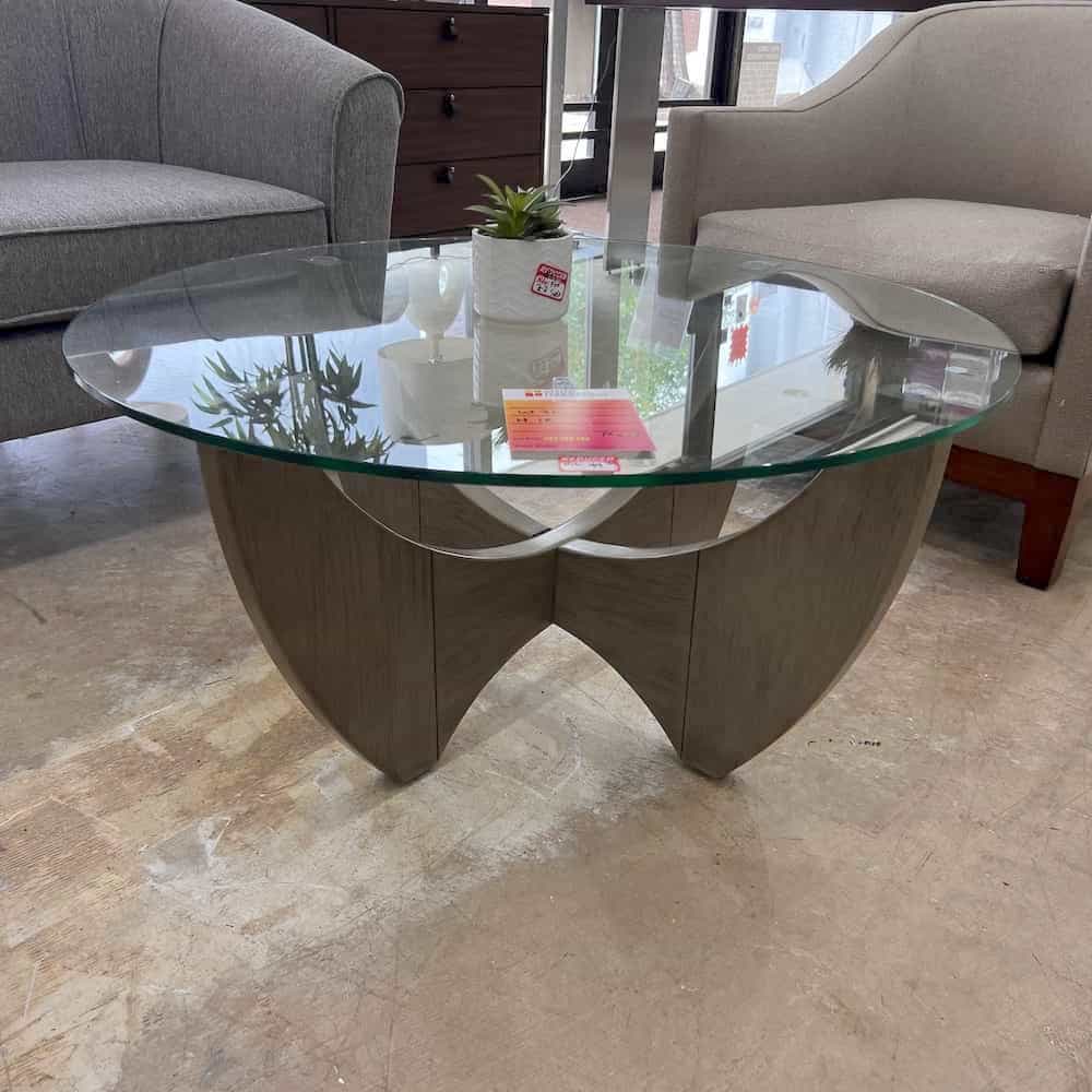 modern coastal glass top coffee table