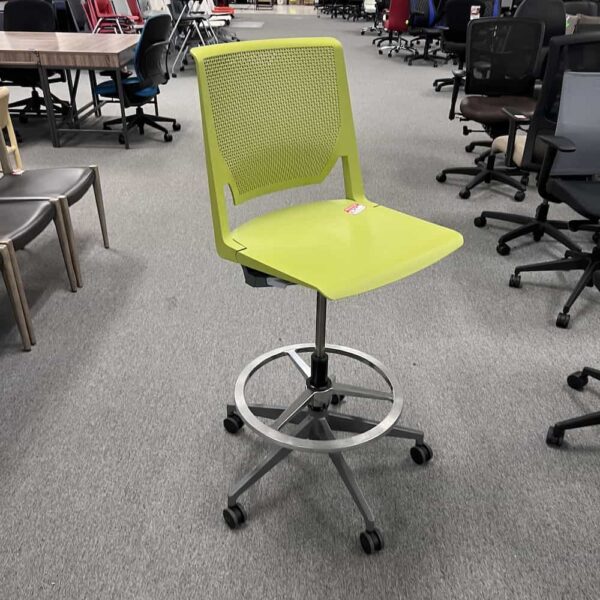 haworth very office stool, green and grey