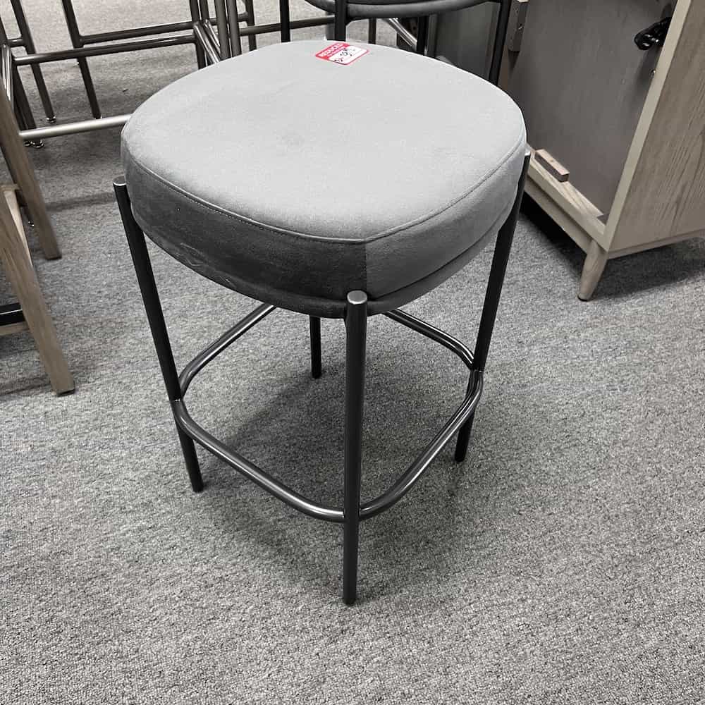 grey velvet stool counter height