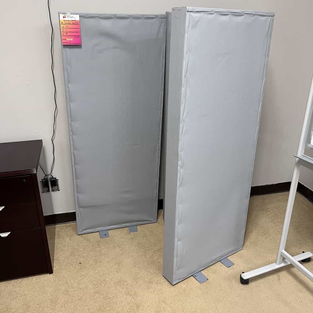 24" x 59" Grey Free Standing Sound Reducing Panel Dividers Office Furniture Liquidations
