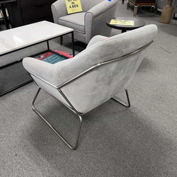 grey velvet chair back