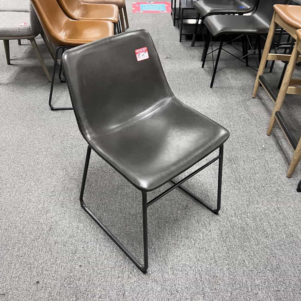 grey vinyl dining chair