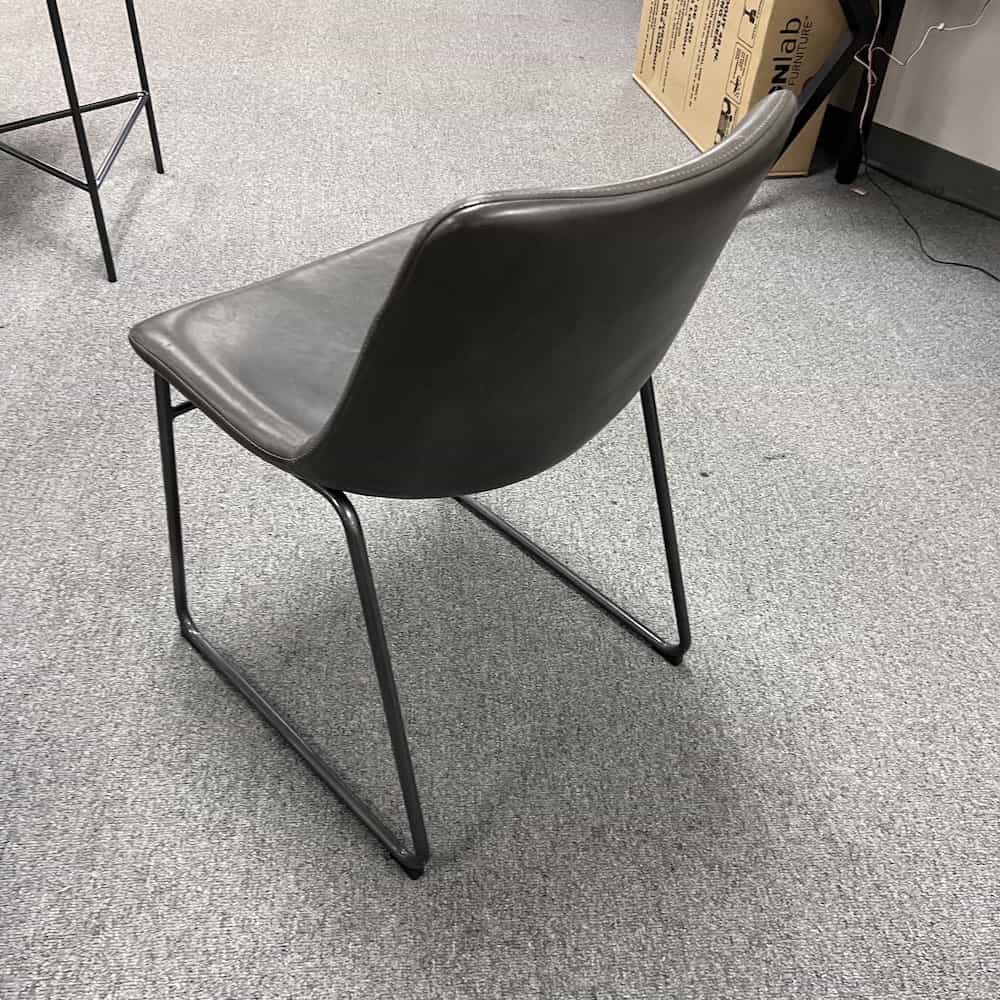 grey vinyl dining chair