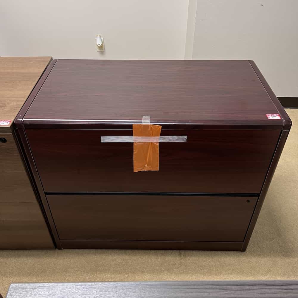 mahogany 2 drawer lateral laminate