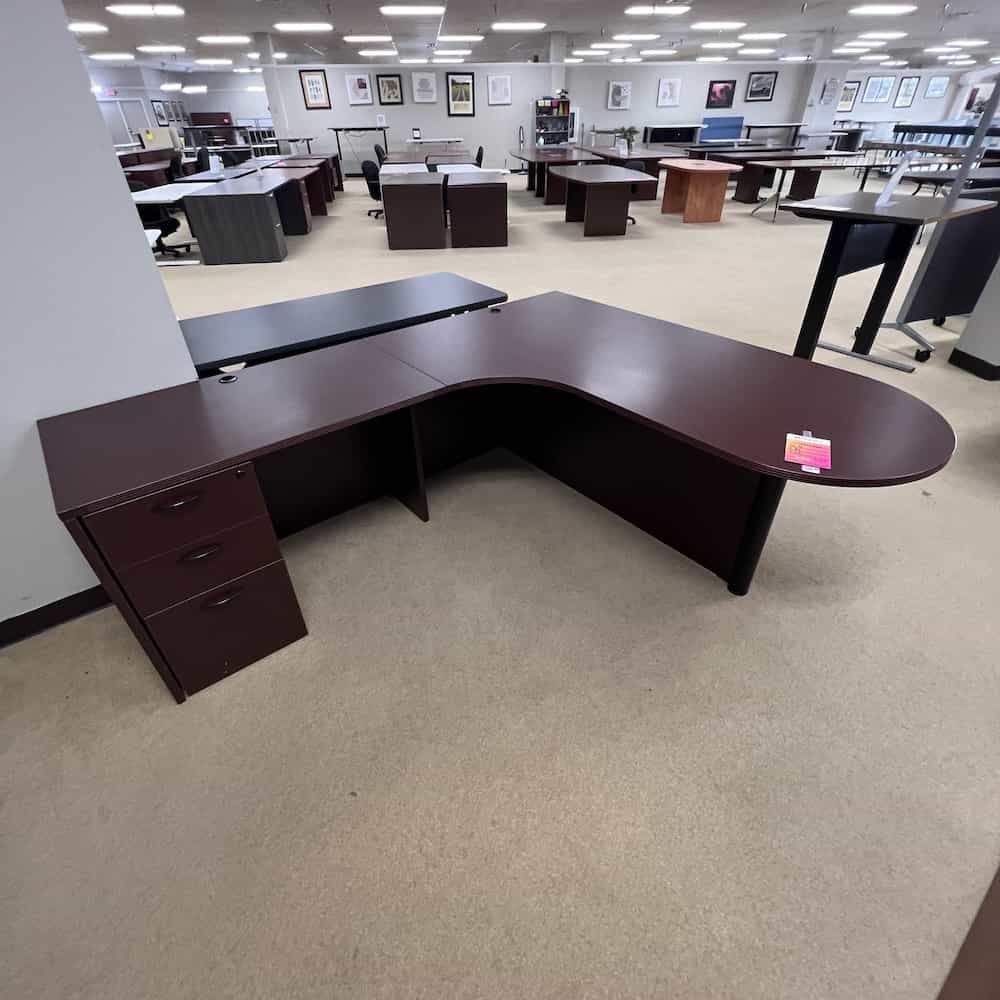 mahogany l-desk left return
