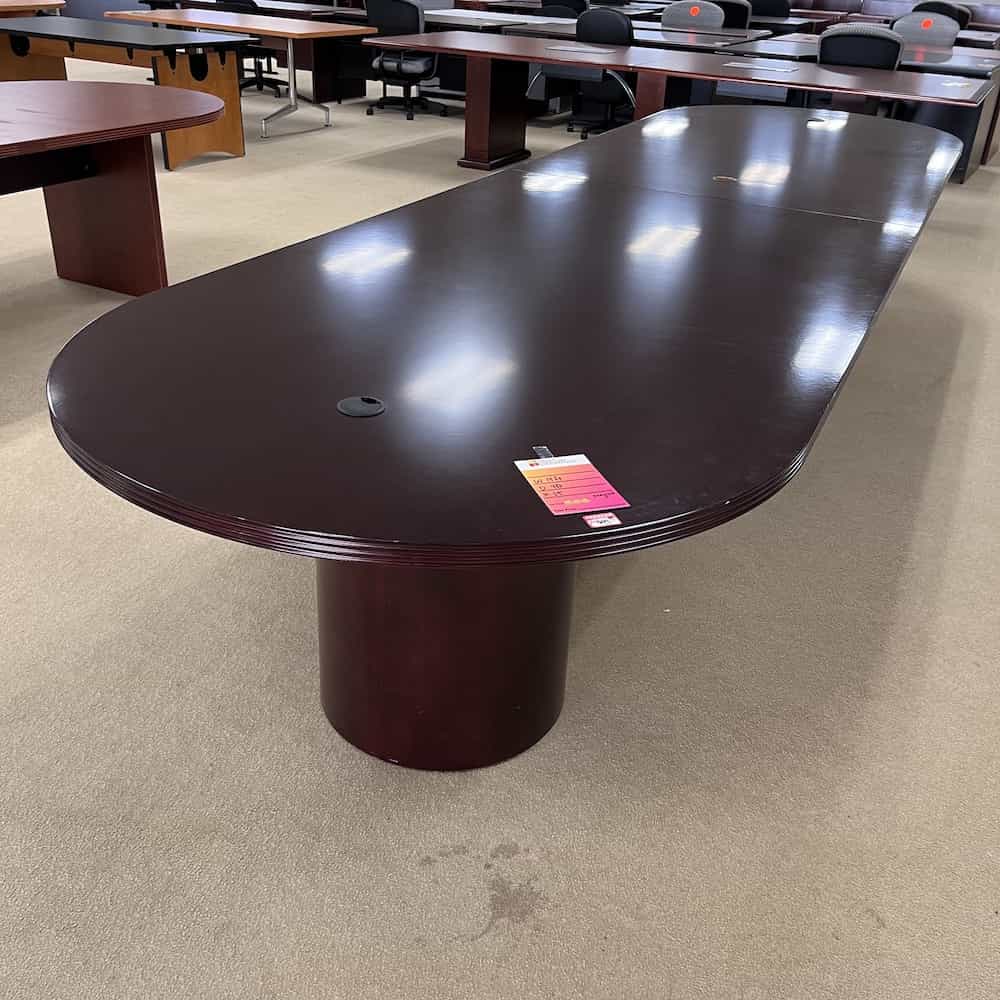 mahogany racetrack conference table veneer 14 ft fluted edges