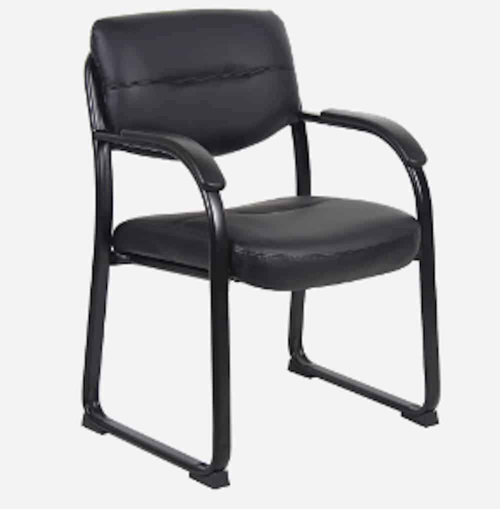 black vinyl guest chair