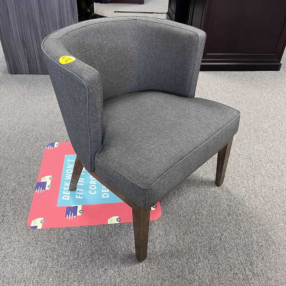 New - Grey and Walnut Cocktail Club Chair