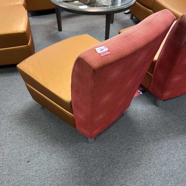 Arcadia Modular Seating Red and Orange Sectional Sofa Chair - Image 2