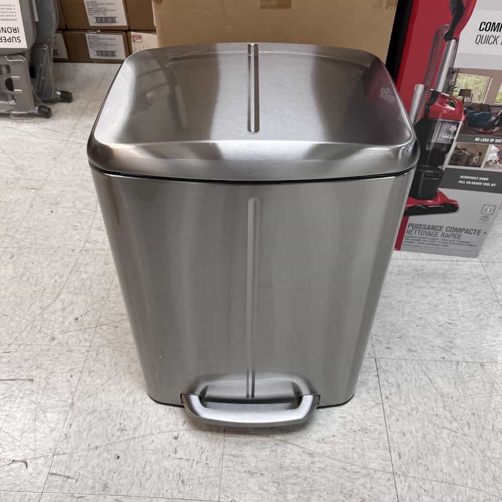 Stainless Steel Dual Kitchen Trash Can with Foot Pedal