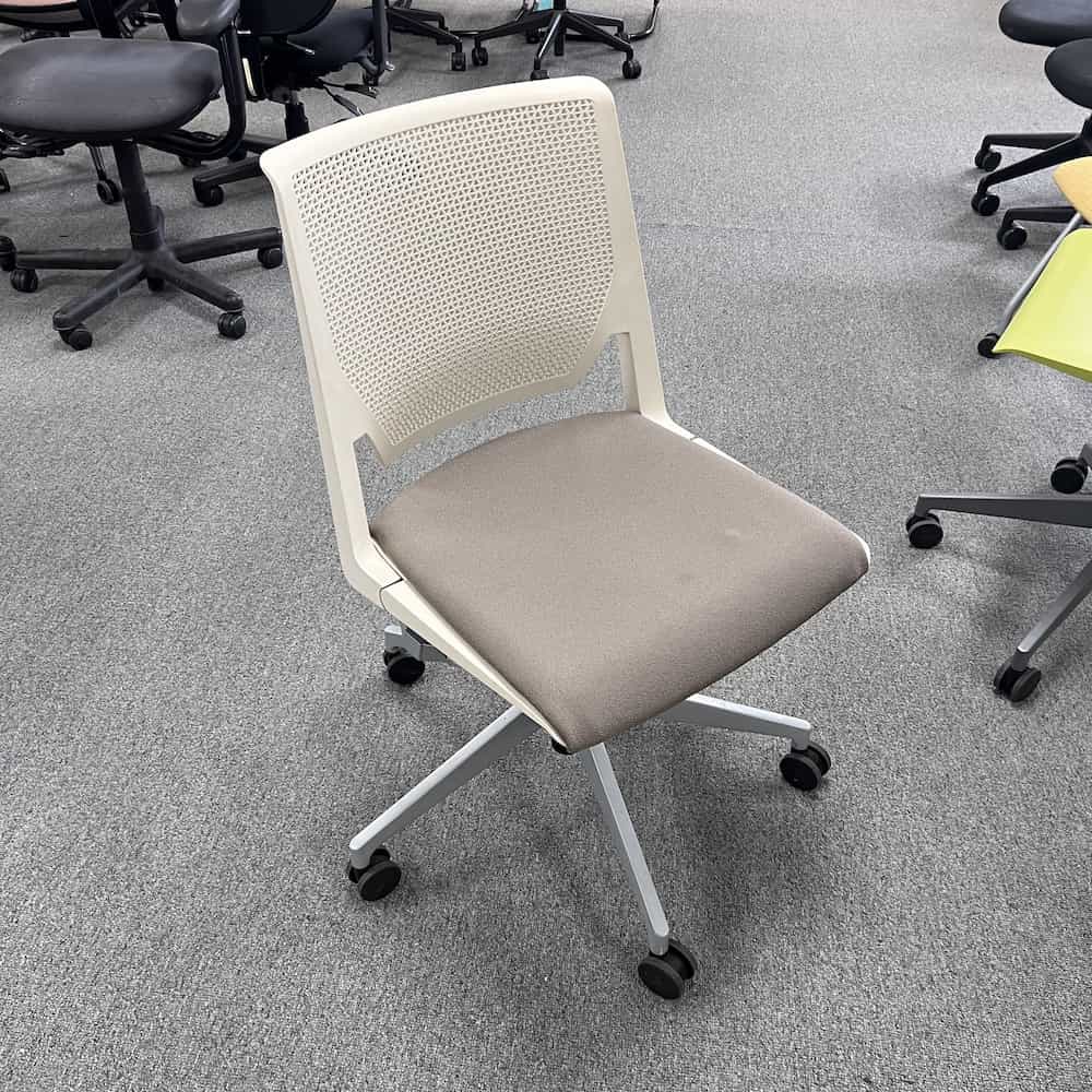 white taupe haworth very conference chair swivel