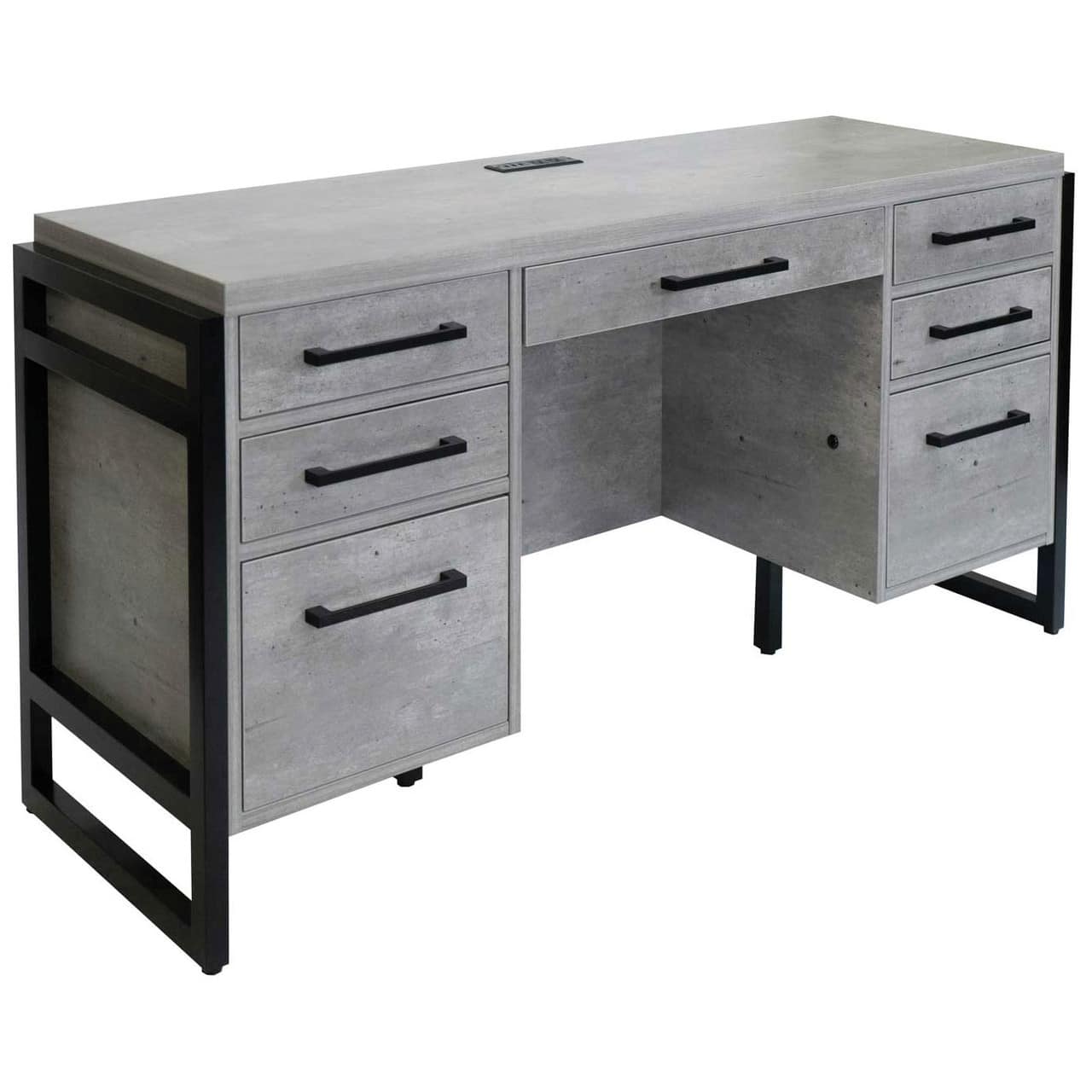 cement look laminate executive 2 pedestal desk