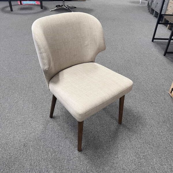 beige small wing back dining chairs mid century modern