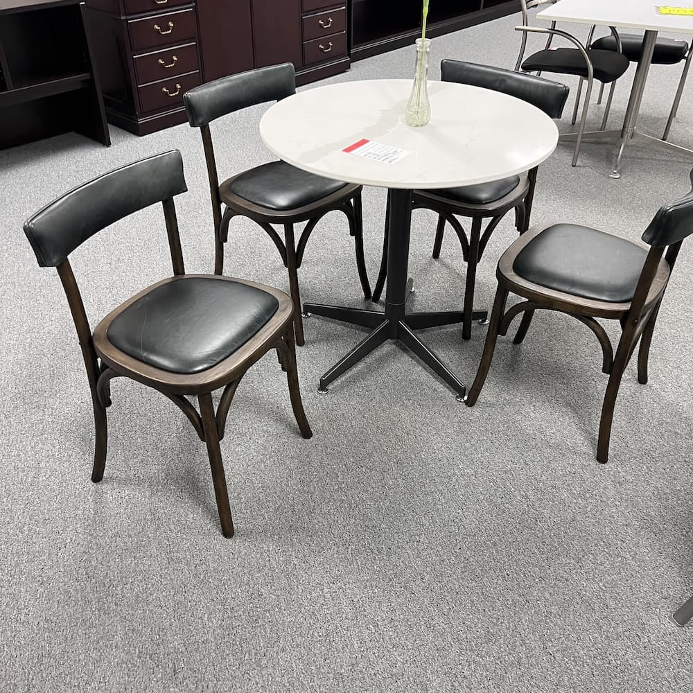 walnut and dark grey dining chair, four hands furniture, cafe chair, used furniture, set of 4