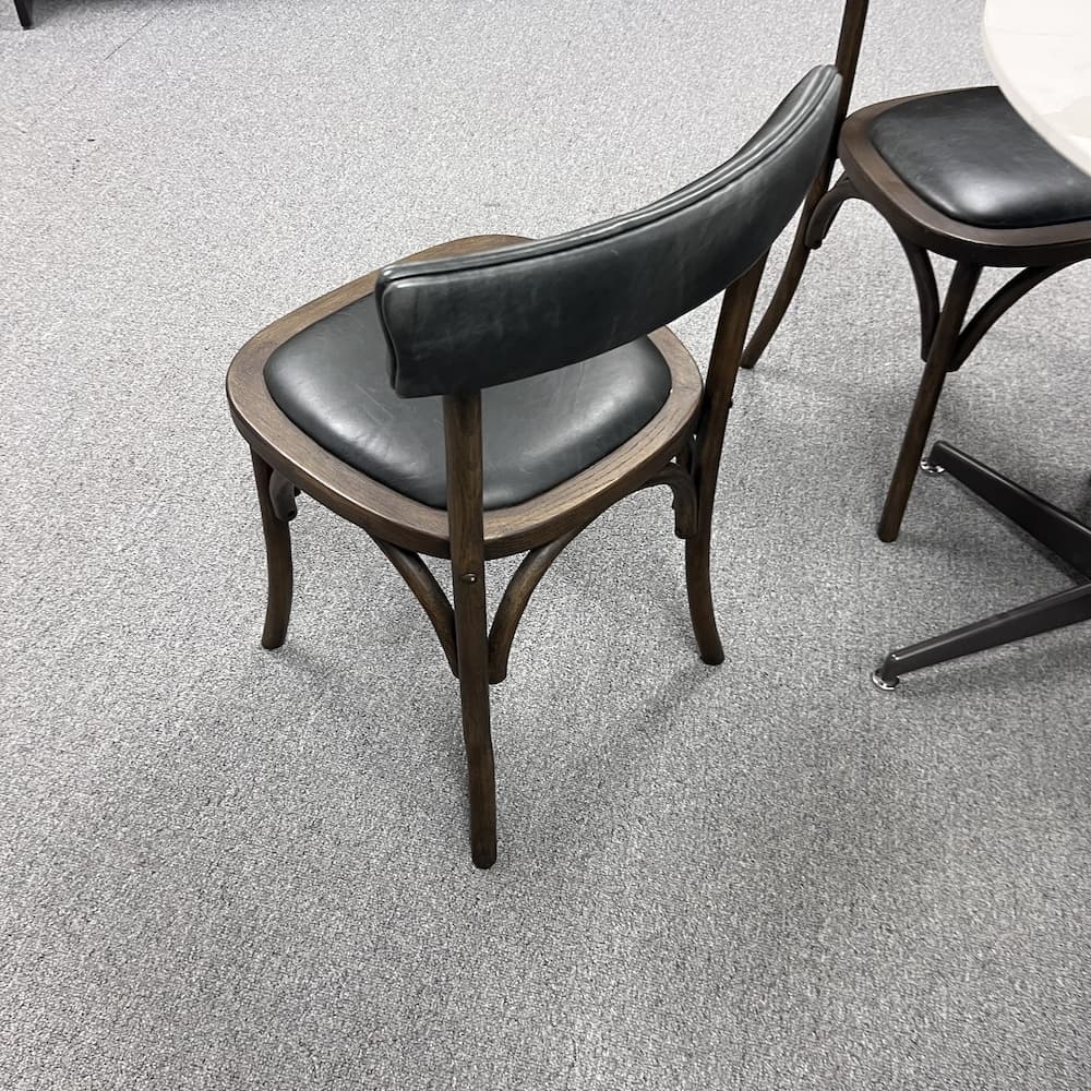 walnut and dark grey dining chair, four hands furniture, cafe chair, used furniture, set of 4