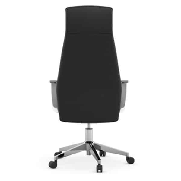 black leather high back executive chair back