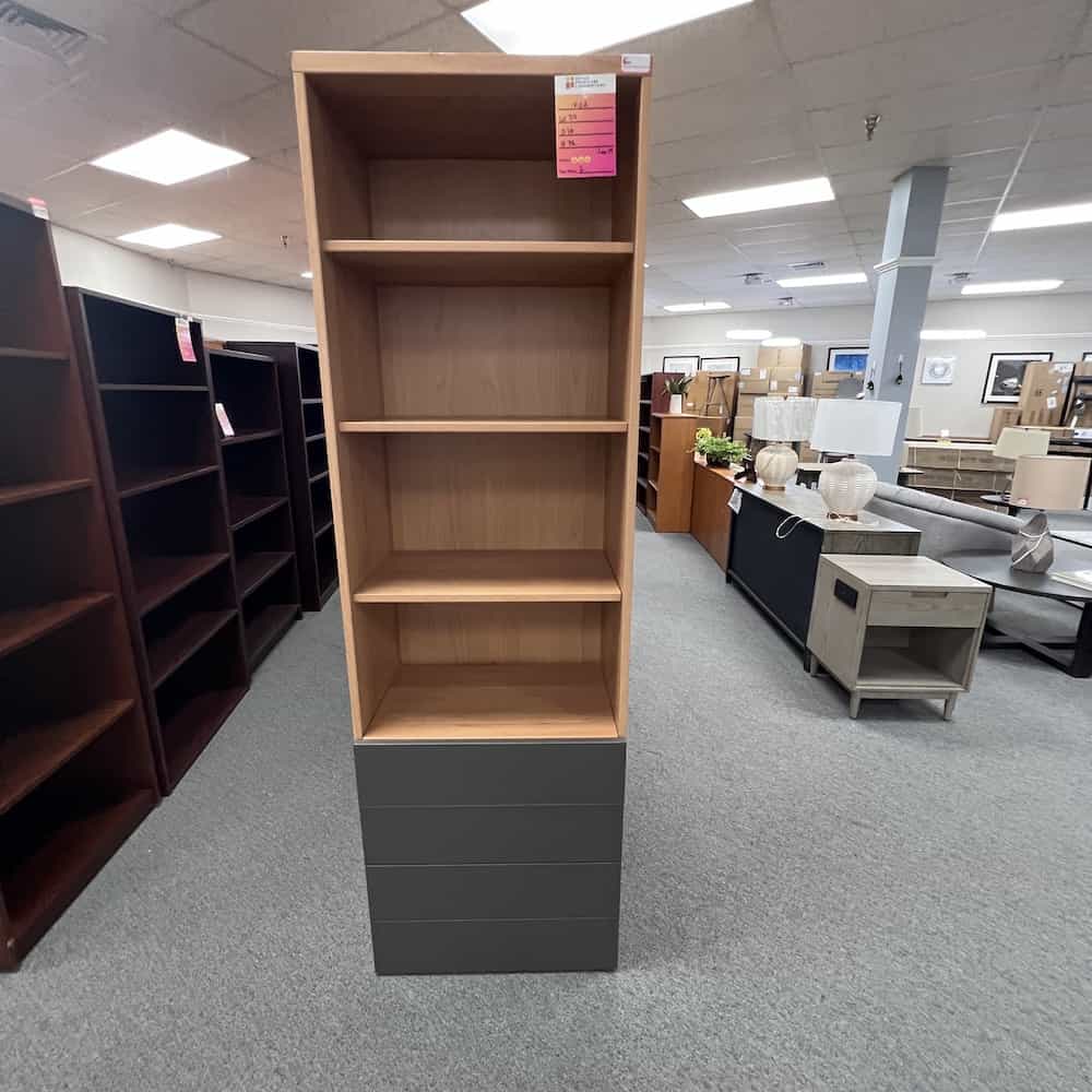 76" H x 24" W Ikea Maple and Glossy Grey Smastad/Uppfora Bookcase with