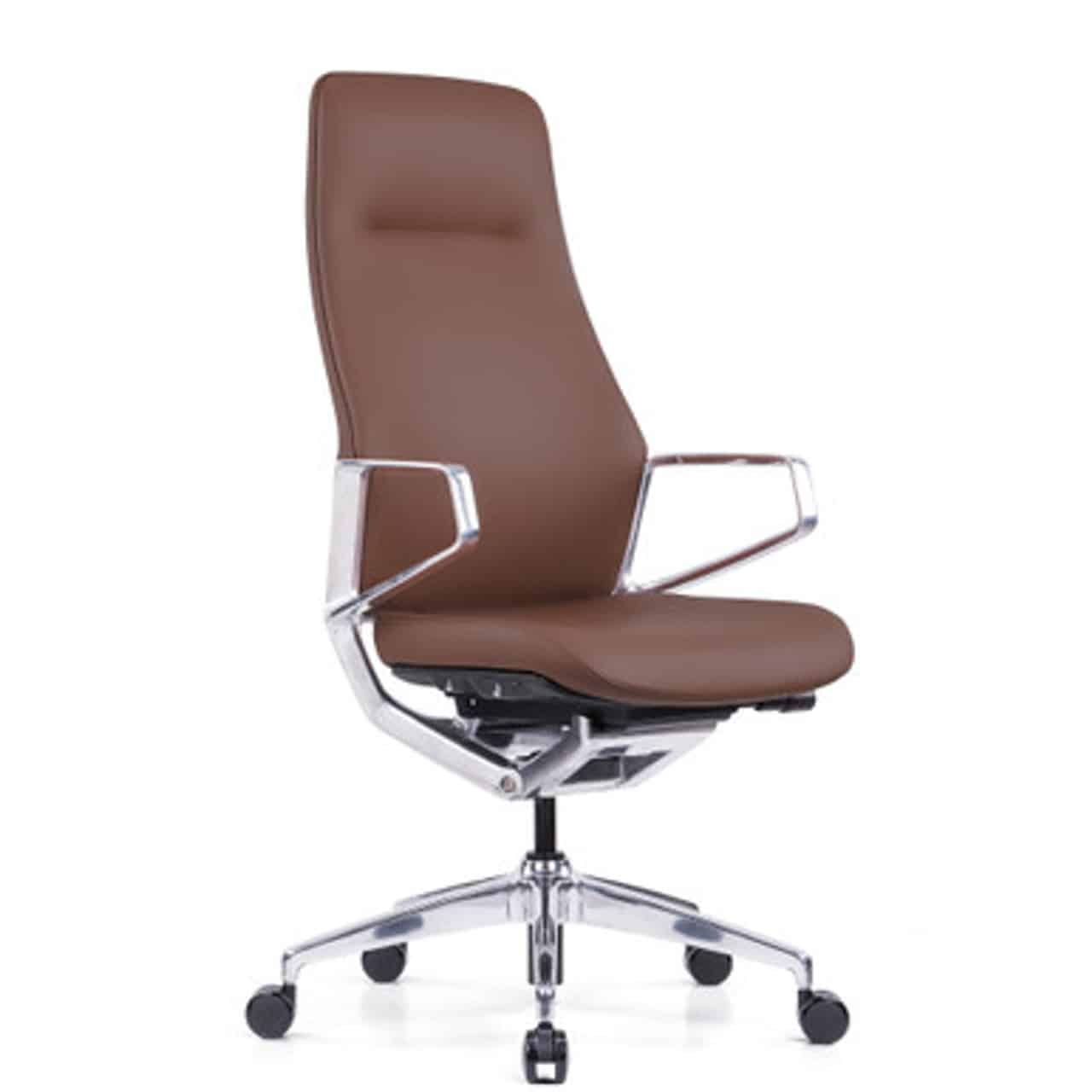 brown veneto office chair high back modern
