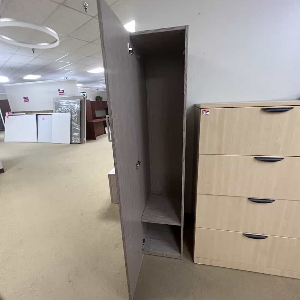 warm weathered wood 1 door wardrobe cabinet office