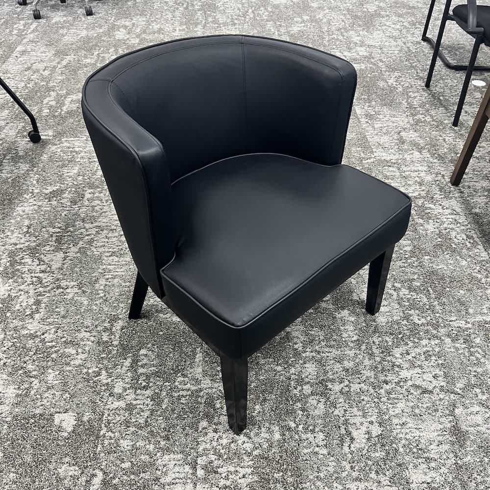 Black Vinyl Cocktail Club Chair