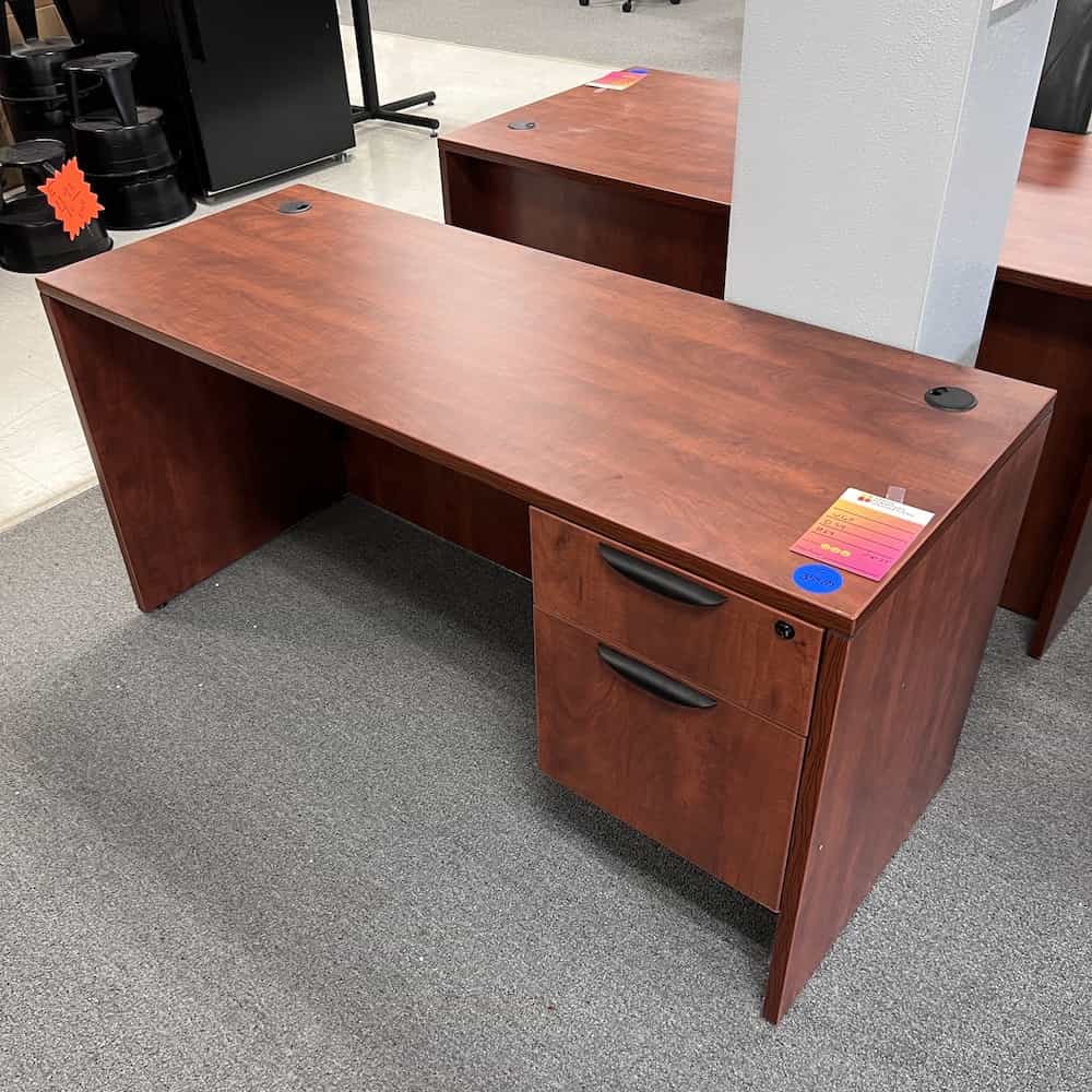 cherry 60 x 24 desk with one hanging file