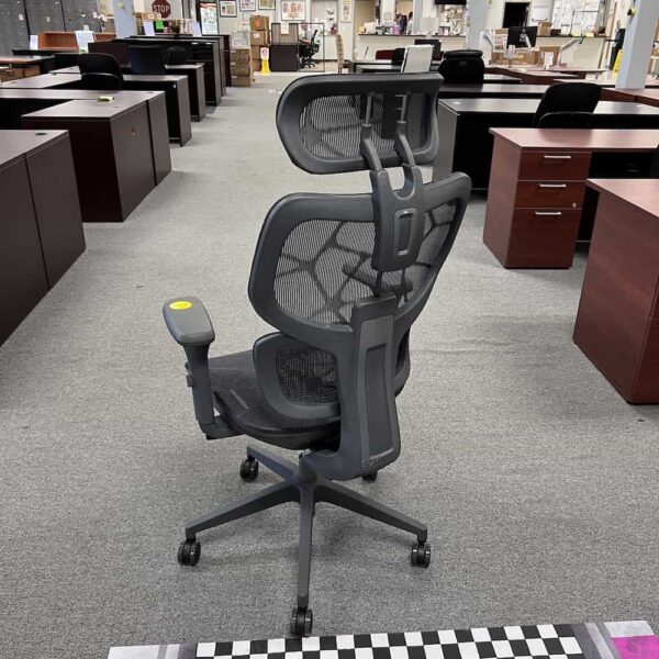 grey mesh back mesh seat office chair with headrest, back