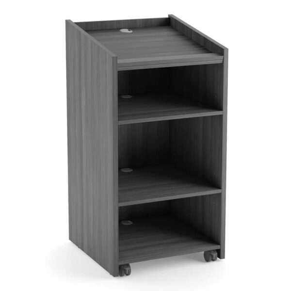 coastal grey new podium lecturn on wheels, laminate