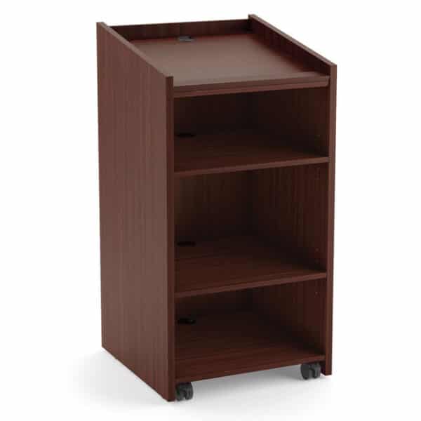 mahogany new podium lecturn on wheels, laminate