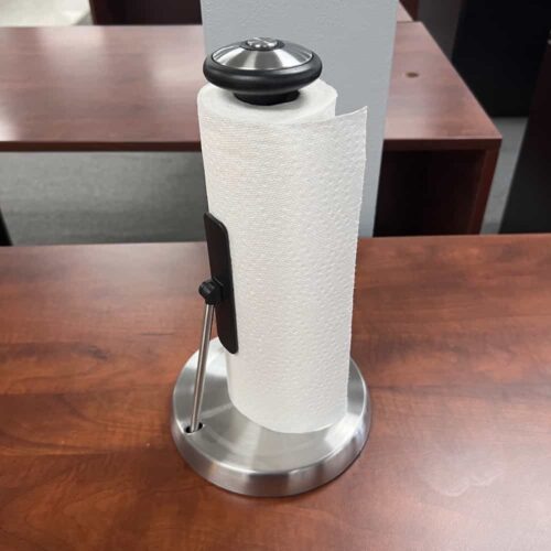 stainless steel paper towel holder with paper towels