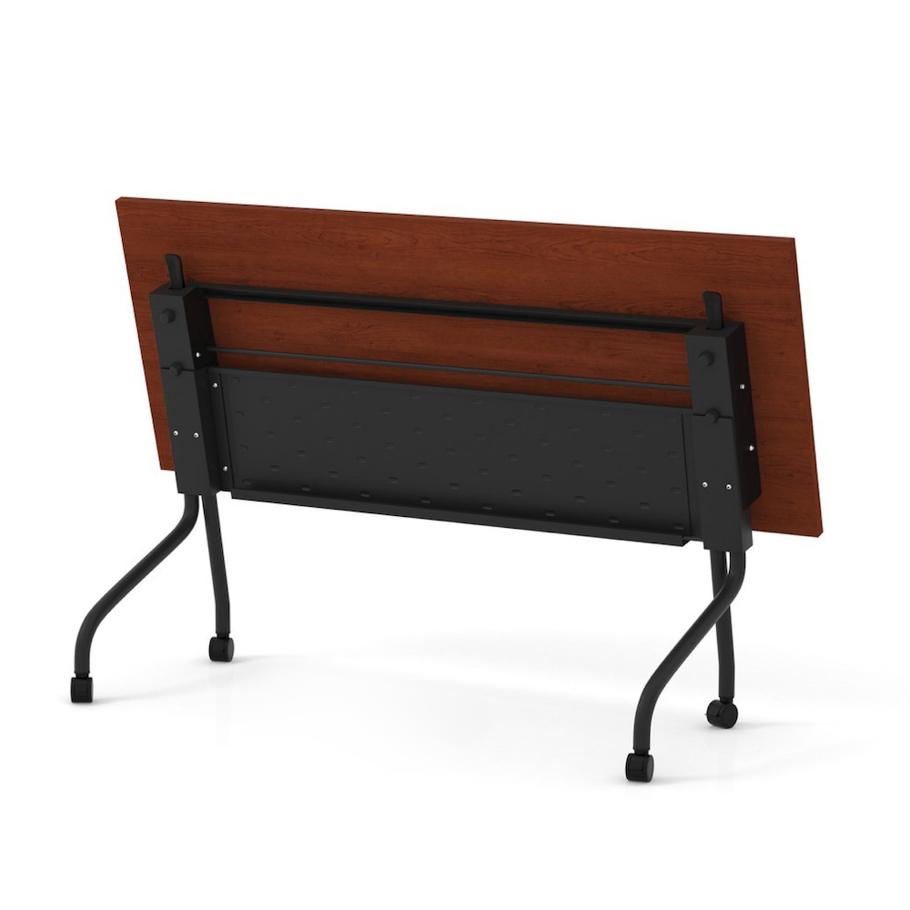new training table cherry laminate top, black metal base