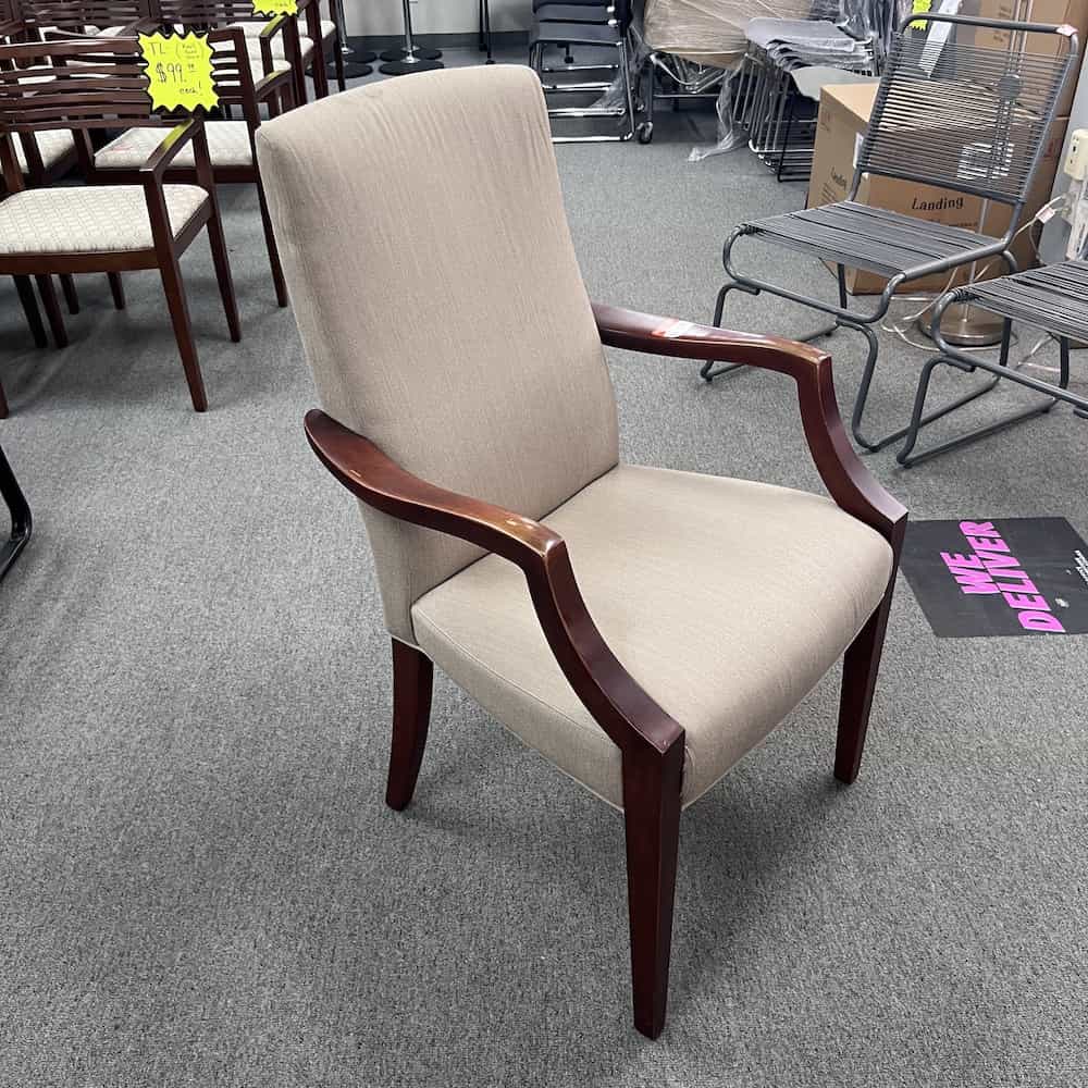 cherry arms, high back guest chair, keilhauer