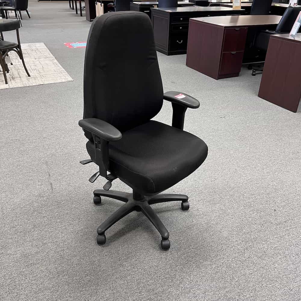 black task chair with high back, raynor
