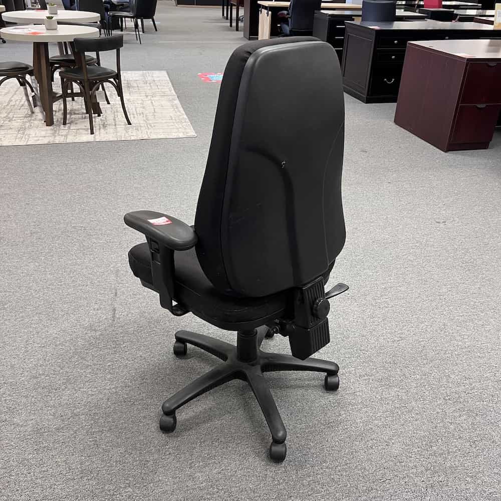 black task chair with high back, raynor