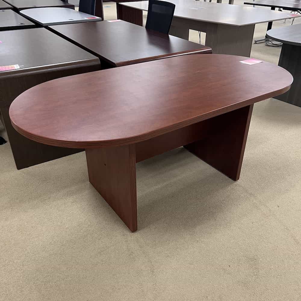 6 ft racetrack conference table, laminate