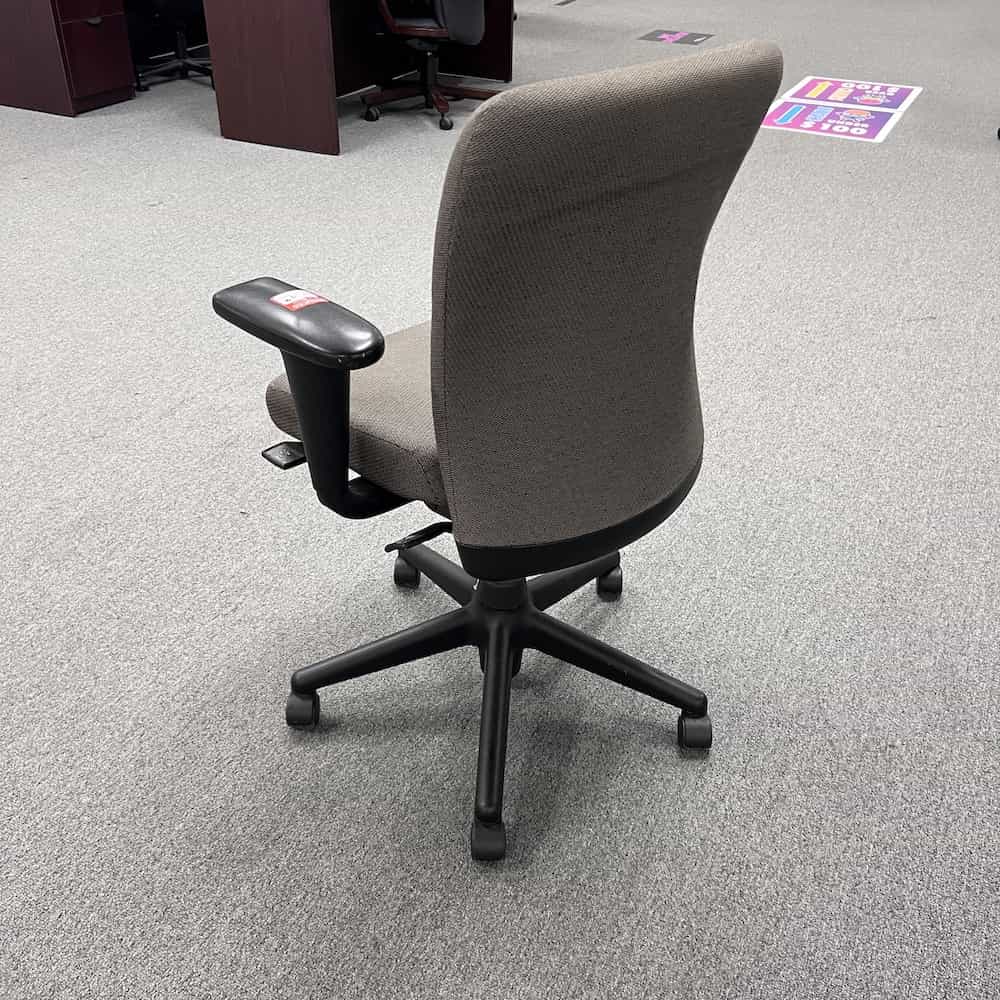 haworth look task chair, back, tan and black