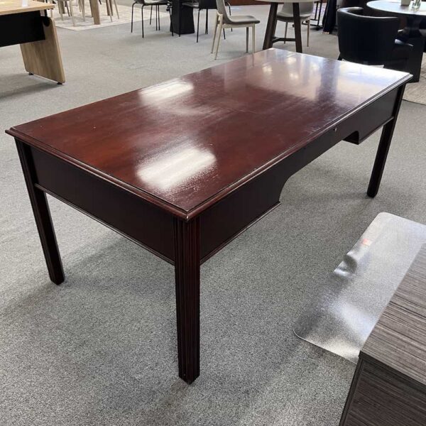 mahogany writing desk, traditional, back