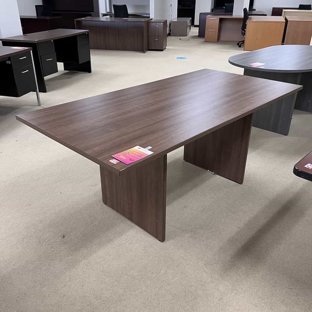 walnut laminate rectangle conference table 6 ft