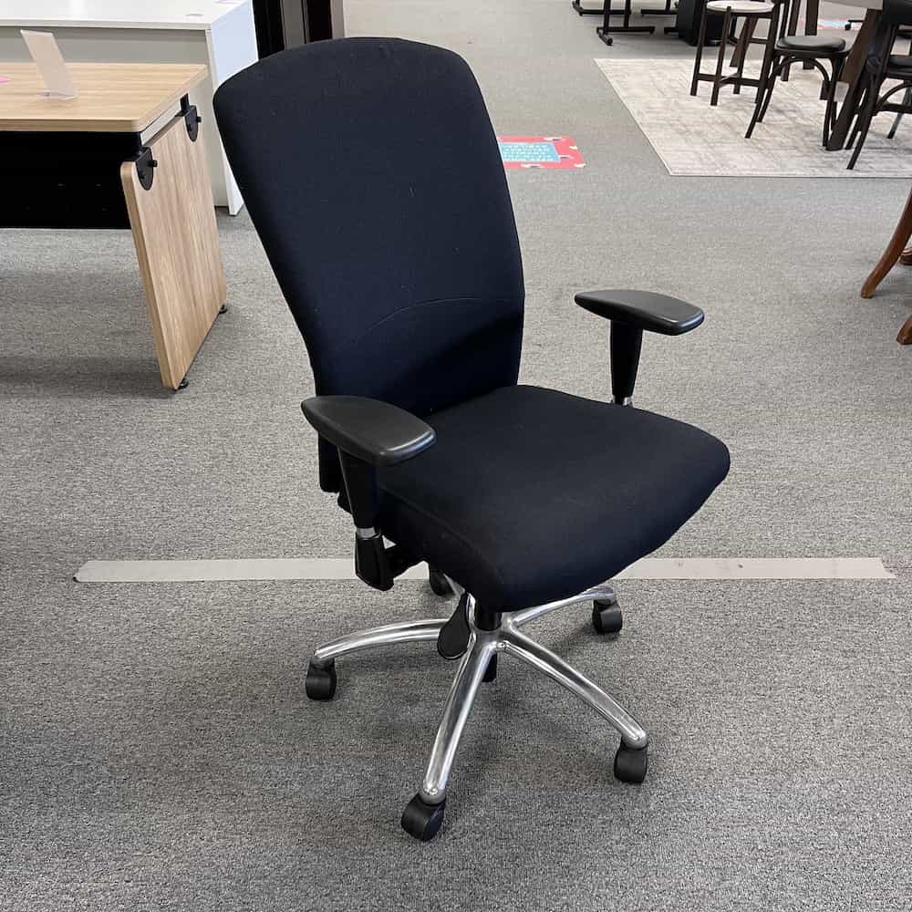 krug black upholstered office task chair