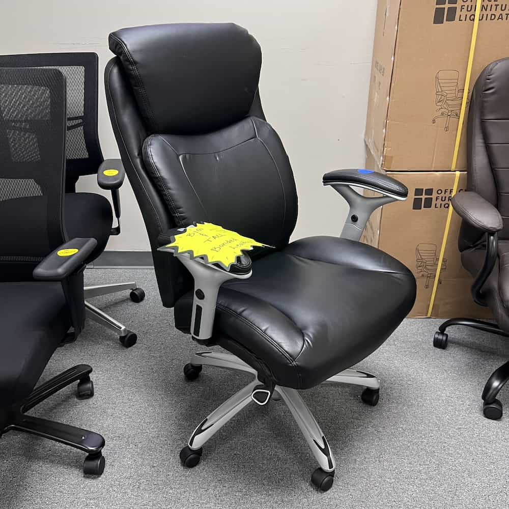 black plush big and tall office chair