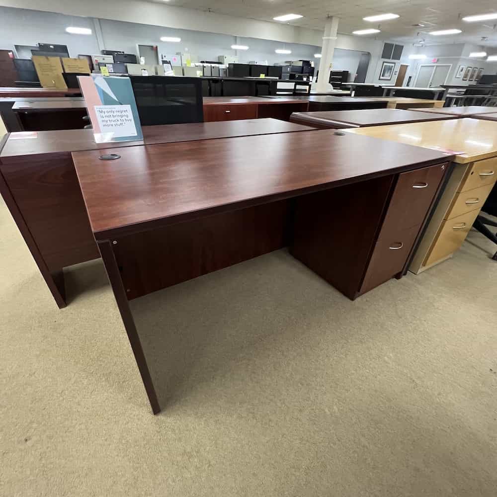 Cherry desk with pedestal on right side