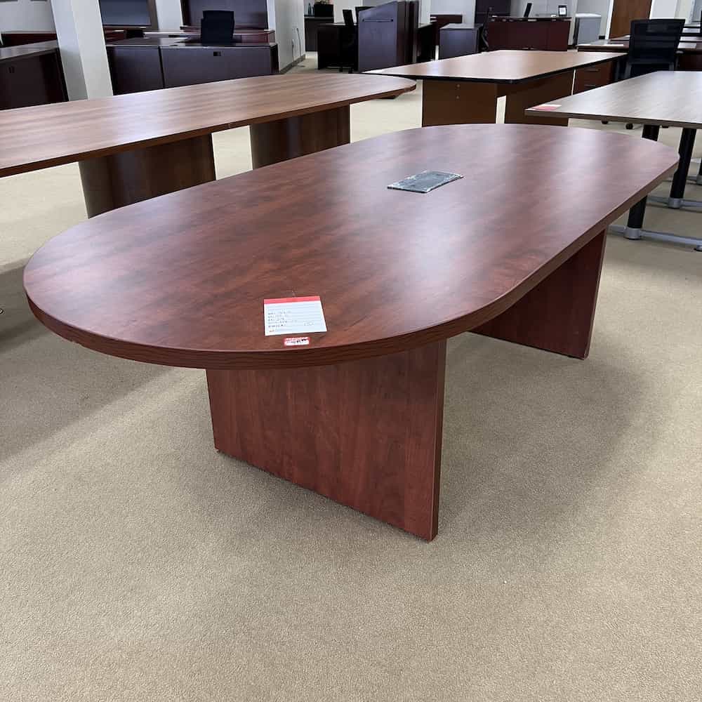 cherry laminate conference table racetrack 8 ft