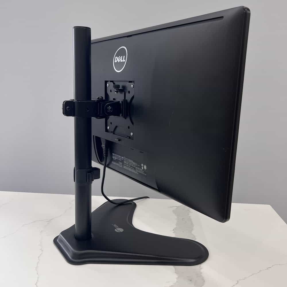 siig monitore stand in black, metal, height adjustable, swivel, desk top