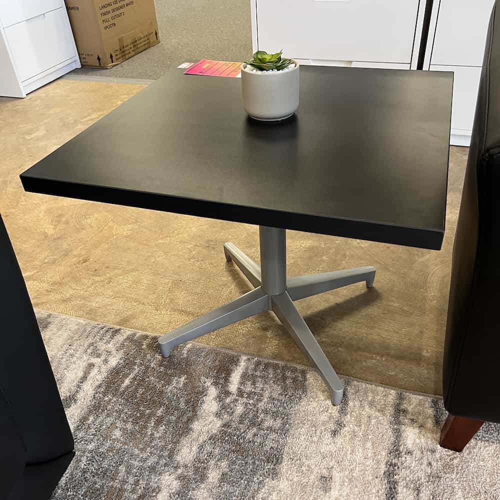 black laminate top square side table, modern, office