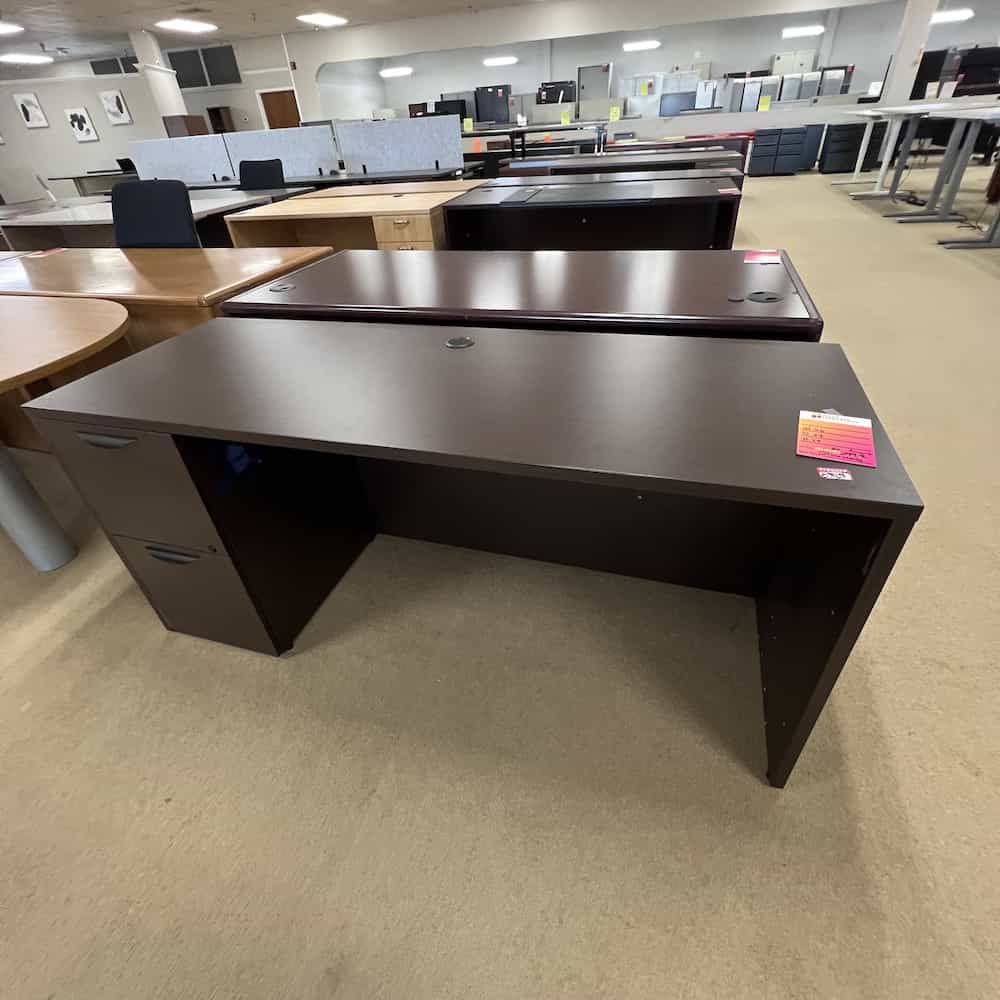 espresso desk credenza with file file pedestal on the left side