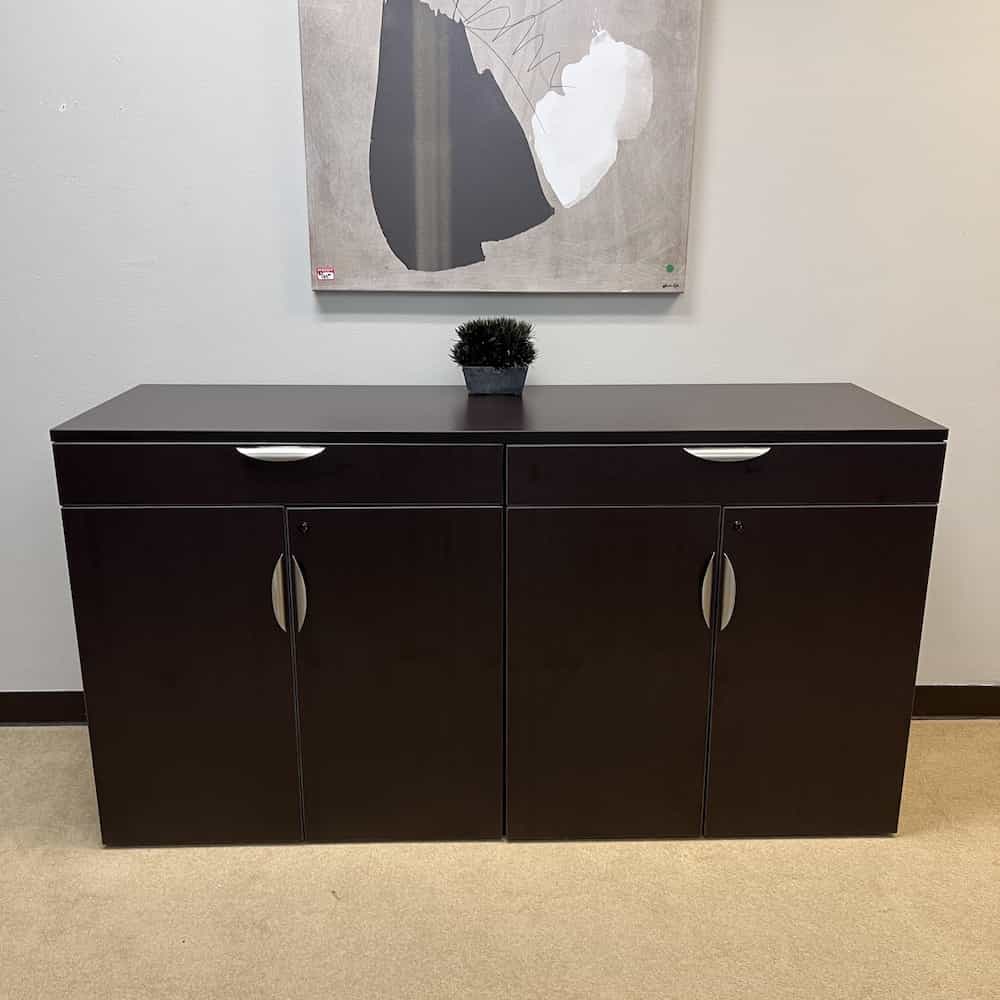 new espresso hospitality buffett credenza with 4 doors and two drawers