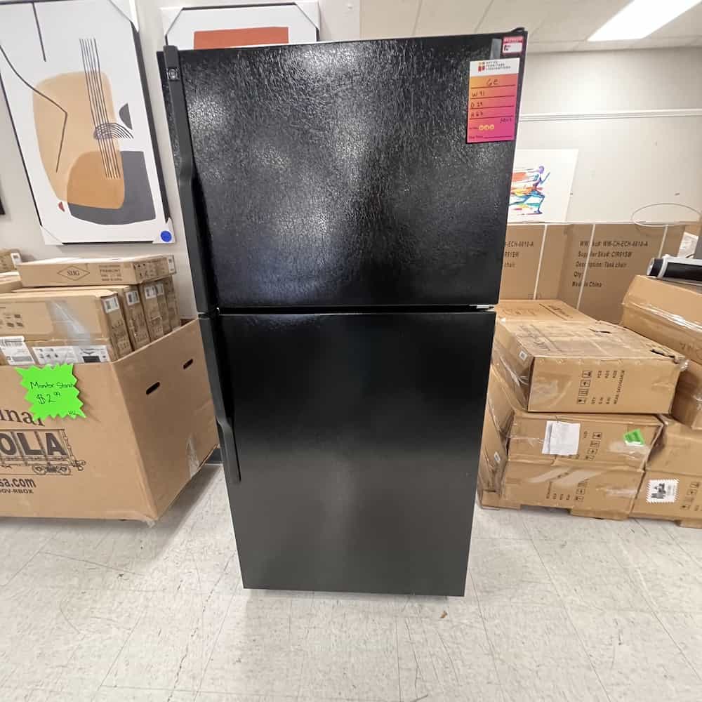 black ge refrigerator with freezer top