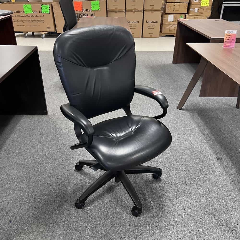 black leather mobius conference chair