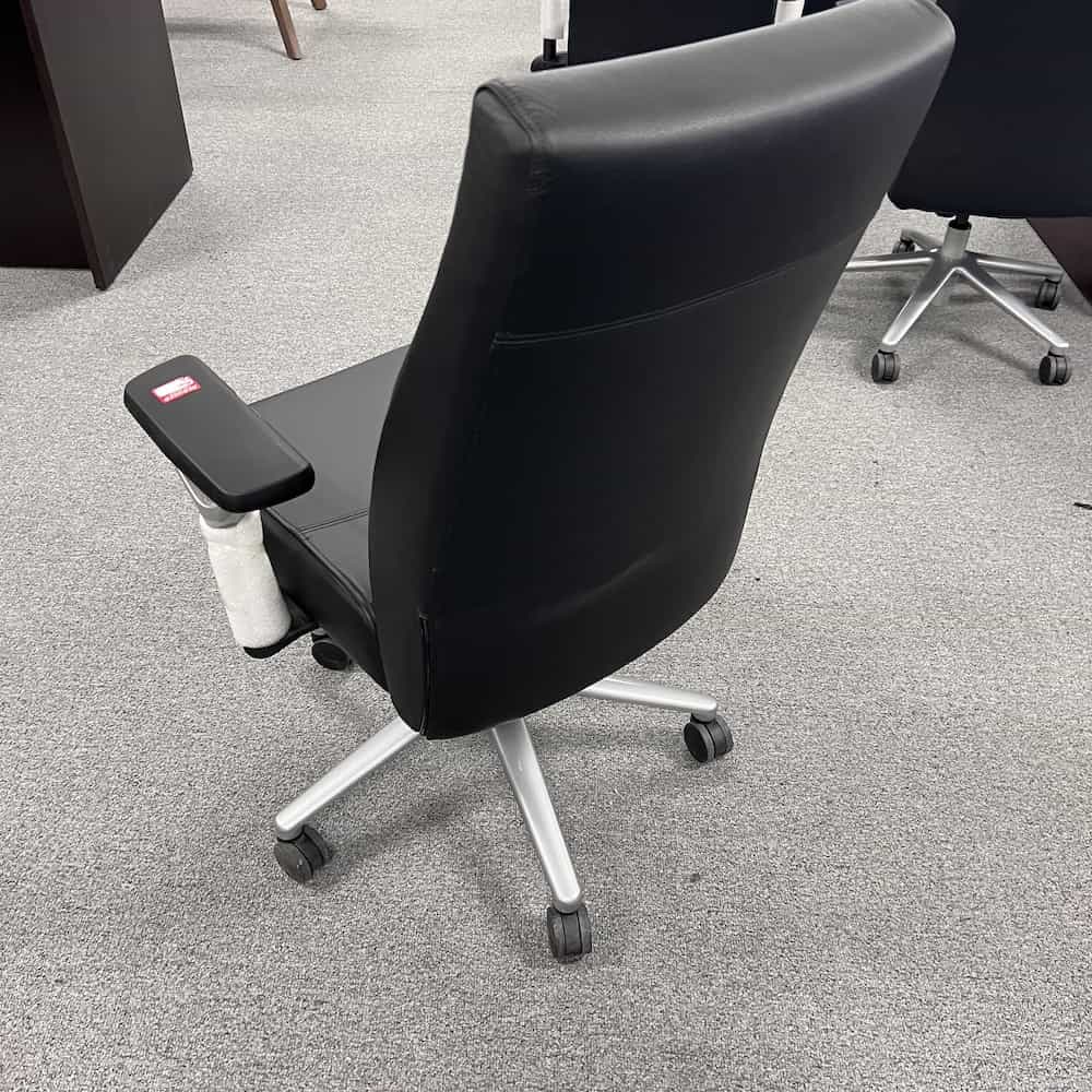 black and silver sitonit office task chair prava, back view